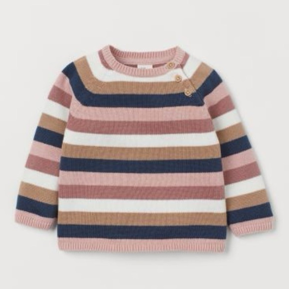 NFS. H&M striped sweater with button closure detail size 2T in EUC